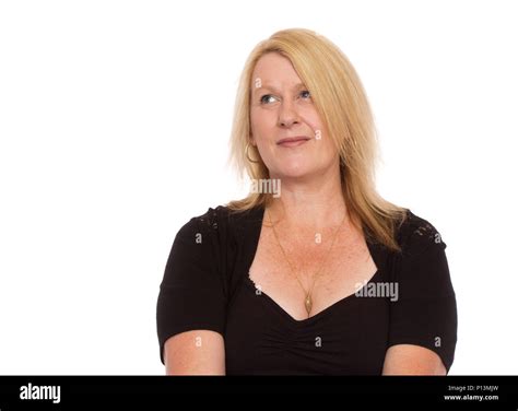 portrait   real  average middle aged woman stock photo alamy