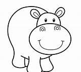 Hippo Coloring Cute Baby Drawing Pages Kids Cartoon Template Clipartmag Adult Sheets sketch template