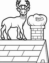 Roof Coloring Reindeer Christmas Designlooter 51kb 387px sketch template