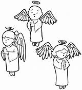 Coloring Christian Kids Christmas Pages Angels Angel sketch template