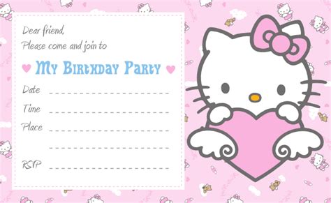printablehello kitty invitation birthday party