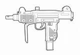 Uzi Firearm 80s Arme Arma Icona Icône Illustrazioni sketch template