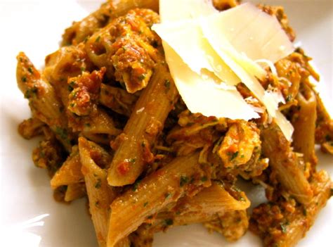 penne with sun dried tomato pesto and chicken recipe