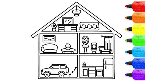 house drawing  colouring  coloring pages