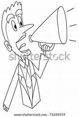 Coloring Man Into Megaphone Screaming Illustration Shutterstock Footage Vectors Illustrations Music Search sketch template