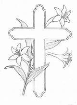 Cross Lily Cliparts Library Clipart Lilly Easter Coloring Pages sketch template