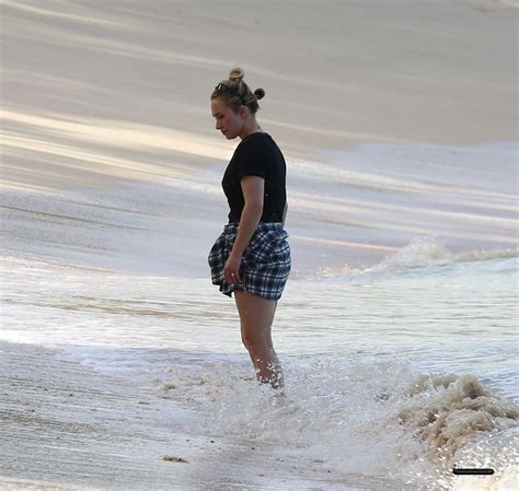 hayden panettiere at the beach in barbados celeb central