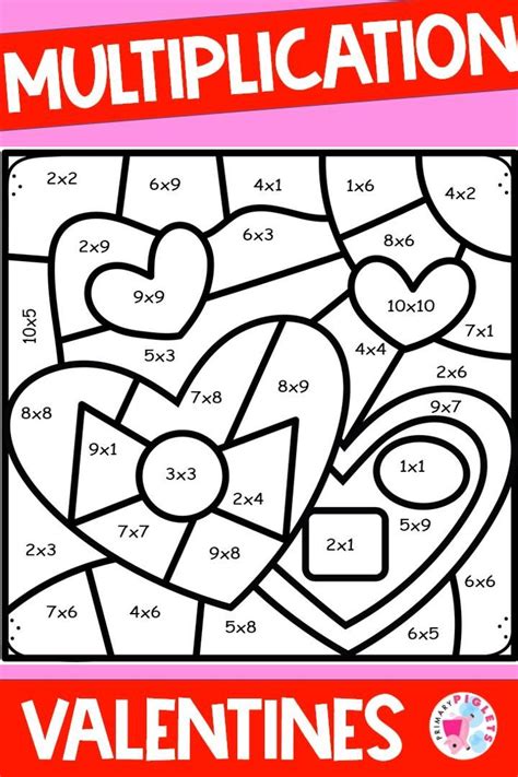 valentines multiplication color  number valentines color  code