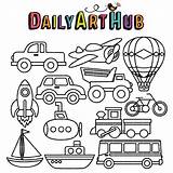 Coloring Transportation Book Clip Transportations Vehicles Set Kids Hub Choose Board Dah Dailyarthub sketch template