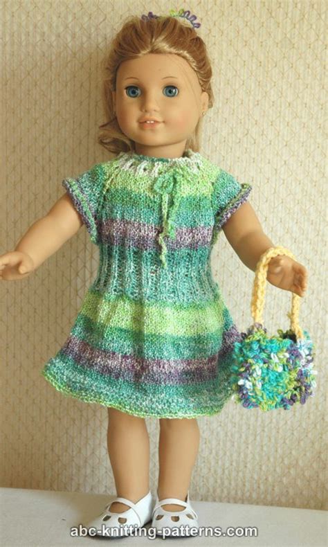 Abc Knitting Patterns American Girl Doll Drawstring Raglan Summer Dress