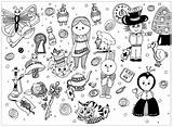 Doodle Doodling Colorear Pays Doodles Personnages Merveilles Coloriages Gekritzel Erwachsene Malbuch Fur Adulti Justcolor Enfants Inspiré Merveilleux Colouring Dure Trop sketch template