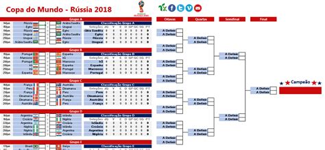 Tabela Copa 2018 Em Excel ~ Tonetto Excel Consultoria
