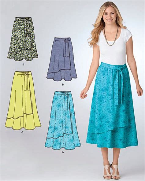plus size skirt sewing pattern easy pull on skirts 2 lengths 5