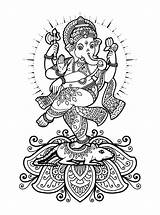 Ganesha Coloring sketch template