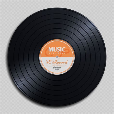 audio analogue record vinyl vintage disc isolated  transparent backg  microvector