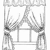 Curtains Coloring Pages Template sketch template