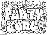 Graffiti Coloring Sketches Pages Party Zone Cool Printable Bubble Colouring Grafiti Most Designs sketch template
