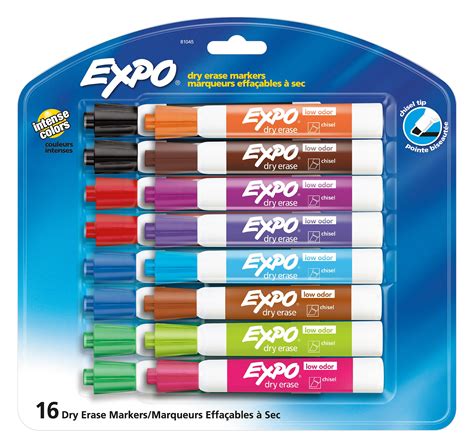 expo  odor dry erase markers chisel tip assorted  count
