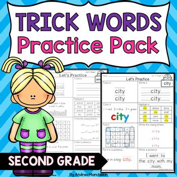 trick words level  practice pack  andrea marchildon tpt