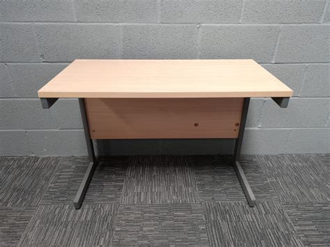 100cm beech straight desk recycled office solutions