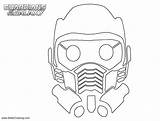 Coloring Star Lord Pages Galaxy Guardians Mask Kids Printable Color Template sketch template