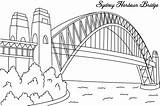 Sydney Bridge Pages Coloring Drawing Kids Bridges Visit Harbour sketch template