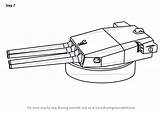 Turret Gun Draw Drawing Step Weapons Tutorials Drawingtutorials101 Other sketch template