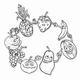Coloring Fruit Pages Printable Print Everfreecoloring sketch template