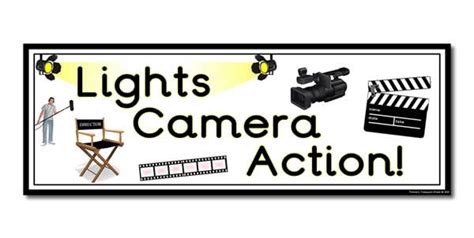 lights camera action display heading classroom banner primary treasure chest