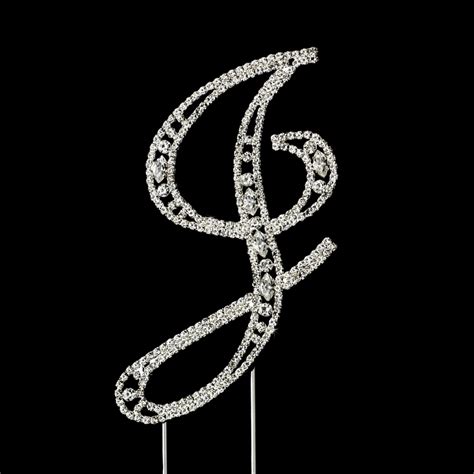 vintage ~ swarovski crystal wedding cake topper ~ letter j