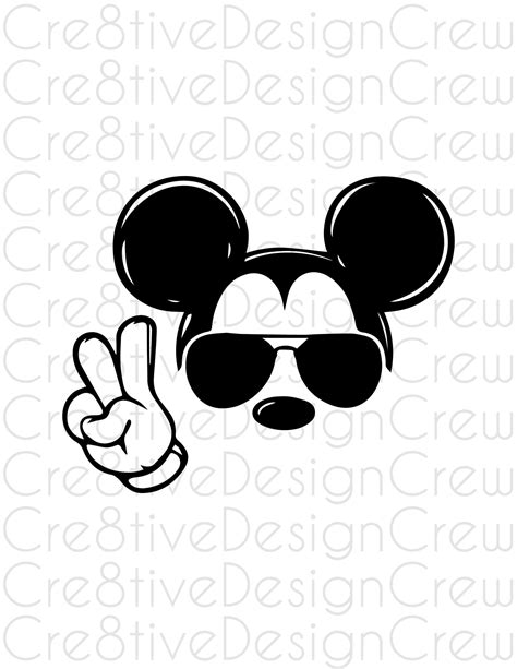 mickey peace sign svg mouse peace glasses digital file etsy