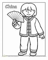 Coloring Pages Multicultural China Kids Worksheets Chinese Heritage Traditional Asian Culture Activities Colouring Education Sheets Dance Around Different Cultural Clothing sketch template