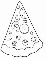 Pizza Clipart Coloring Clip Cartoon Food Pages Color Triangle Slice Objects Drawing Circle Cheese Cliparts Word Kids Gif Library Background sketch template