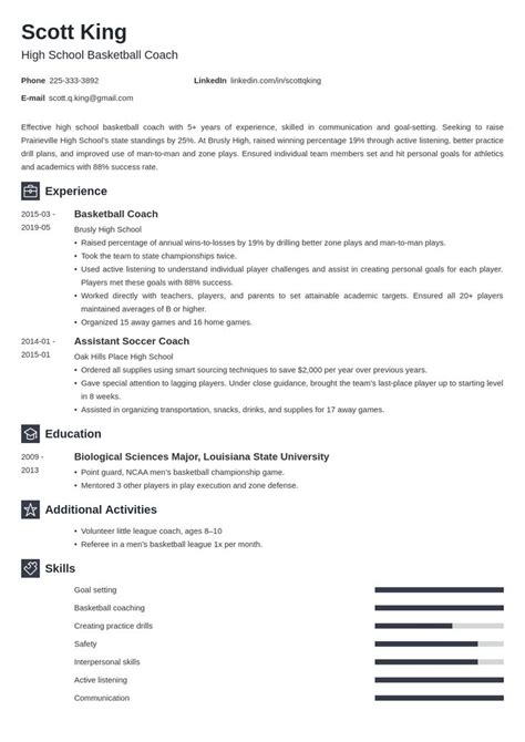 coaching resume  template newcast