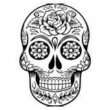 Calavera Mask Coloring Book Pages sketch template