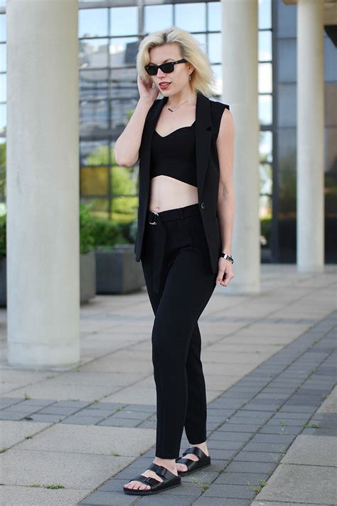 how to wear a crop top with your pant suit stylecaster