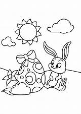 Colorare Pasqua Coniglietto Uovo Disegni Giardino Nel sketch template