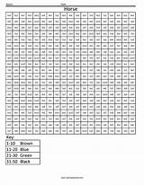 Multiplication Color Coloring Squares Horse Pixel Math Pages Squared Worksheets Number Printable Division Kids Worksheet Sheets Basic Coloringsquared Mystery Grade sketch template