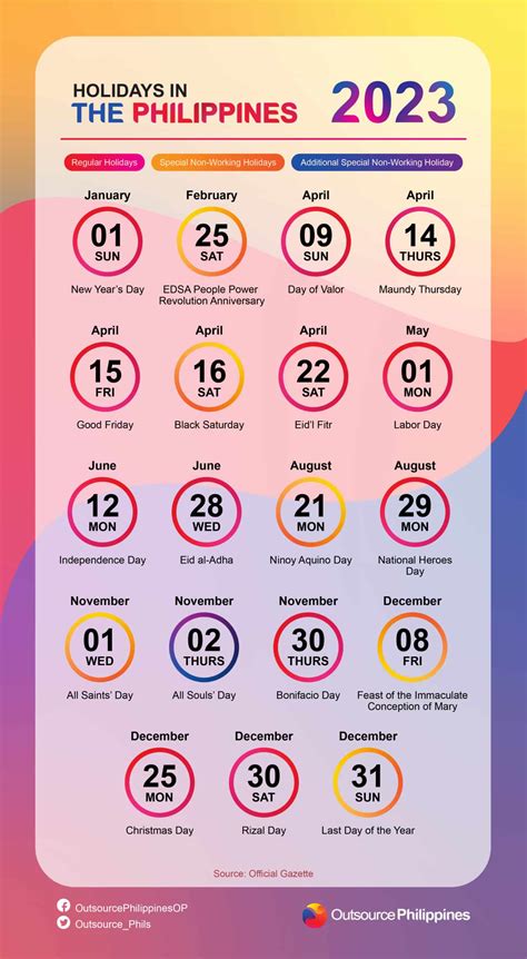 printable  calendar  holidays philippines printable