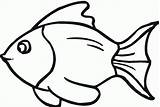 Fish Coloring Pages Simple Color Outline Drawing Print Drawings Tiger Goldfish sketch template