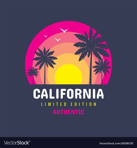 california concept logo badge royalty  vector image