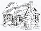 Log Cabin House Pages Drawings Coloring Drawing Old Wood Cabins Choose Board Colonial Burning Draw sketch template