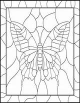 Glass Stained Patterns Coloring Pages Butterfly Printable Adult Mosaic Designs Colouring Book Templates Template Geometric Butterflies Animals Sheets Doodle раскраски sketch template