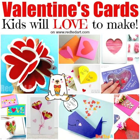 easy valentines cards  kids red ted art  crafting