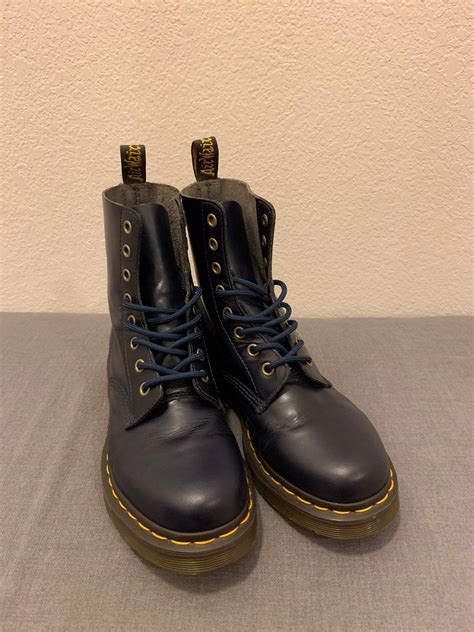 martens dr martens  smooth navy boot grailed