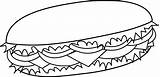Sandwich Clipart Clip Sub Library sketch template
