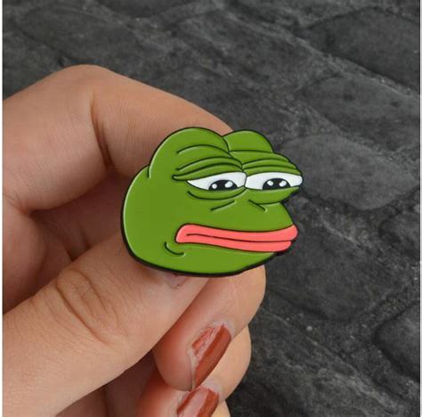Pepe The Frog Enamel Pin Two Pins Meme Worried Sad Retro Hat Lapel