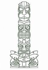 Tiki Coloring Pole Pages Printable Totem Mask Drawing Hawaiian Easy Tribal Draw Tattoo Paintingvalley Hawaii Drawings Crafts Visit Print Choose sketch template