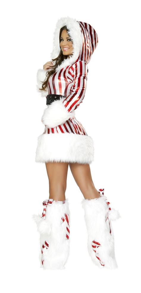 Candy Cane Hooded Dress Christmas Costume For Women J Valentine