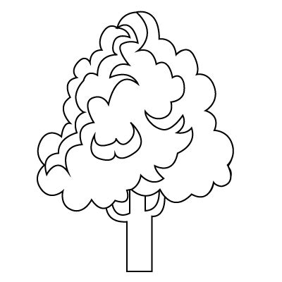 simple tree coloring pages  kids